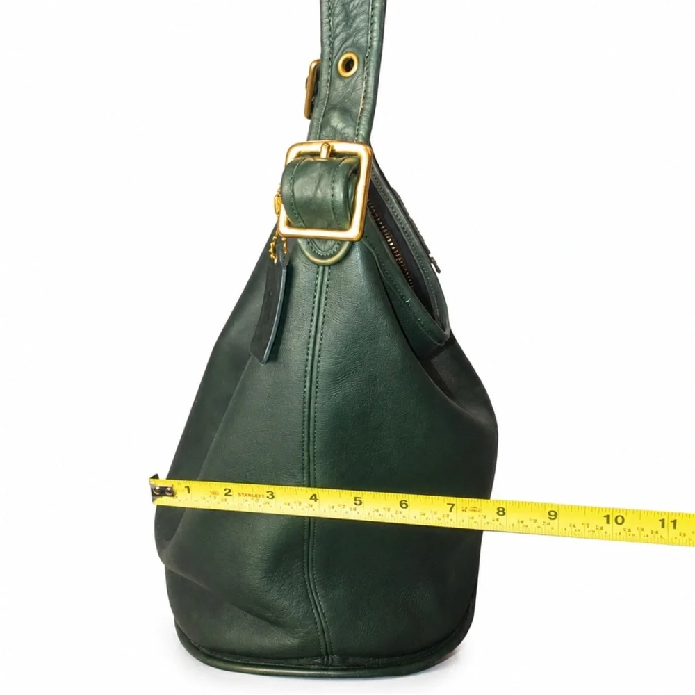 COACH Bottle Green Glove Tanned Leather Duffle Sac XL Bucket Bag 9085 USA COA